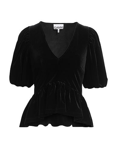 GANNI Top Black 94% Recycled polyester, 6% Elastane
