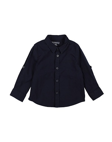 GUESS Camicia tinta unita Blu notte 97% Cotone, 3% Elastan