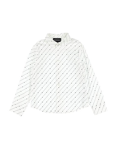 EMPORIO ARMANI Patterned shirt White 50% Cotton, 50% Lyocell