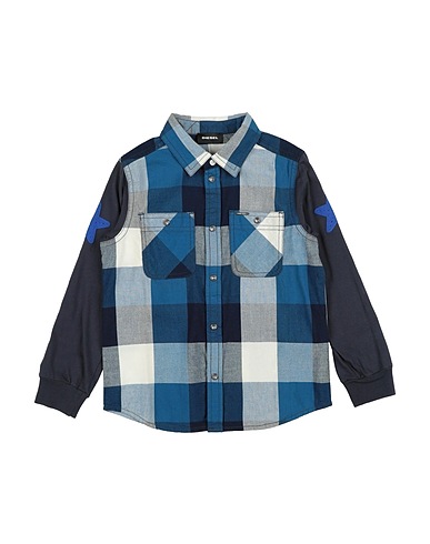 DIESEL Camicia fantasia Blu 100% Cotone