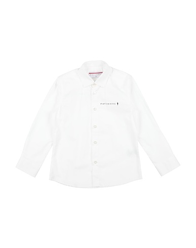 PACIOTTI Patterned shirt White 97% Cotton, 3% Elastane