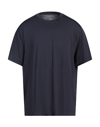 FEDELI Basic T-Shirt Marineblau 100% Baumwolle