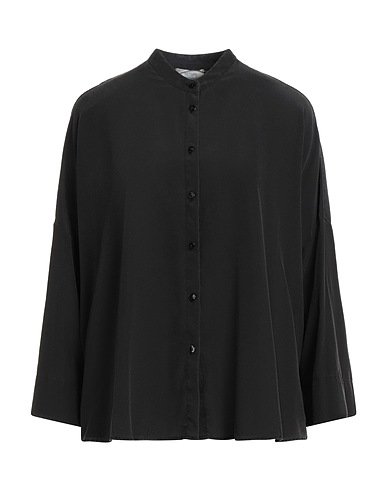 KILTIE Solid colour shirts & blouses Charcoal 93% Silk, 7% Elastane
