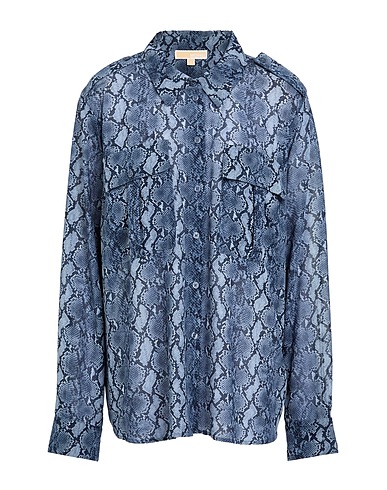 MICHAEL MICHAEL KORS Shirts Slate blue 55% Recycled polyester, 45% Polyester