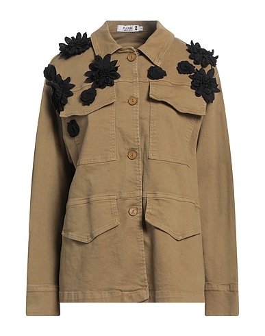 PLEASE Shirts Military green 98% Cotton, 2% Elastane