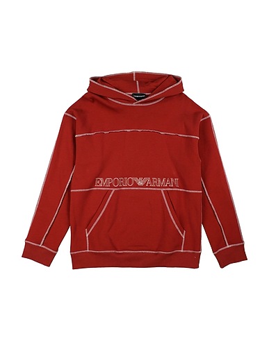 EMPORIO ARMANI Sweatshirt Brick red 100% Cotton, Elastane