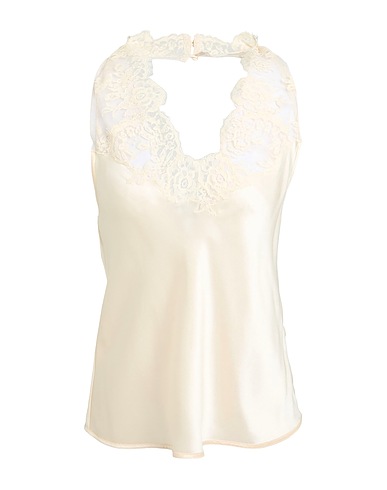 SAINT LAURENT Silk top Ivory 100% Silk, Cotton, Polyamide