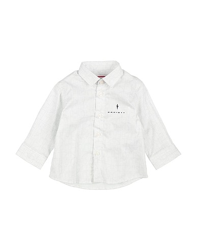 PACIOTTI Patterned shirt White 97% Cotton, 3% Elastane