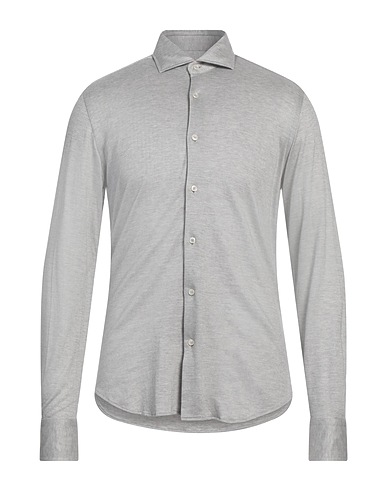XACUS Patterned shirt Light grey 50% Cotton, 50% Lyocell