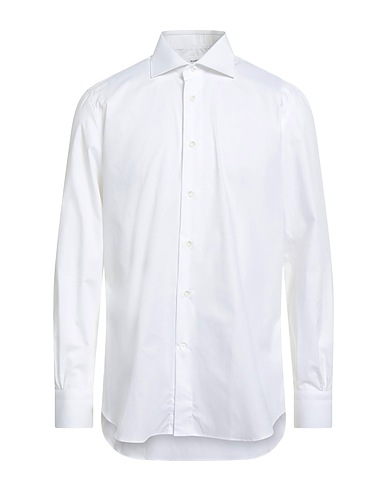 MAZZARELLI Solid color shirt White 100% Cotton