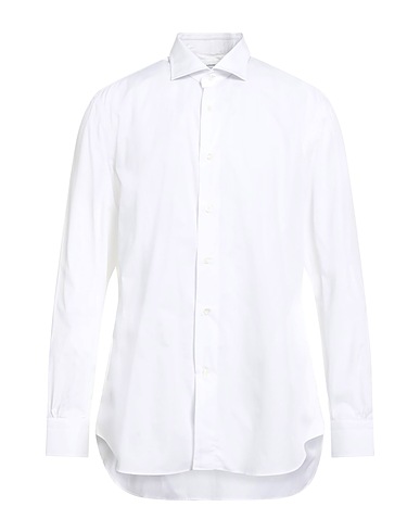 MAZZARELLI Solid colour shirt White 100% Cotton