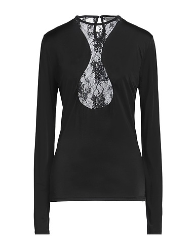NINA RICCI Top Black 98% Viscose, 2% Elastane, Polyamide