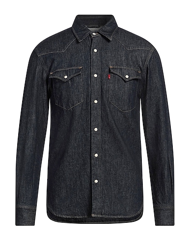 LEVI'S Denim shirt Blue 83% Cotton, 17% Linen