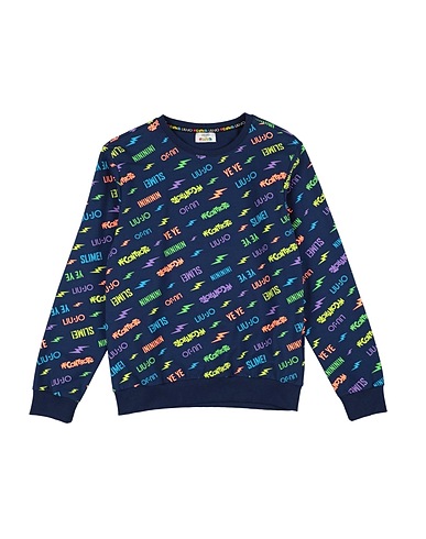 LIU •JO Sweatshirt ME CONTRO TE Navy blue 95% Cotton, 5% Elastane