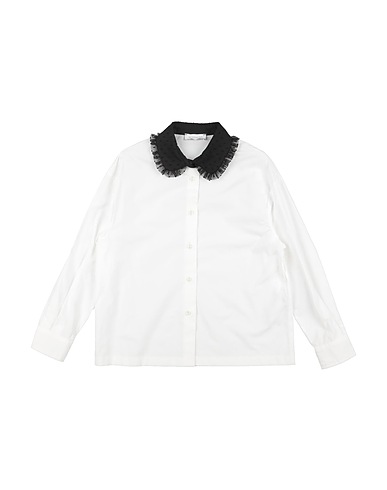 MONNALISA Solid colour shirts & blouses White 100% Cotton, Polyester