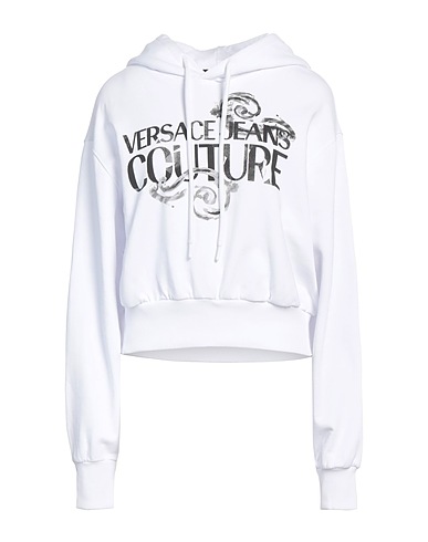 VERSACE JEANS COUTURE Hooded track jacket  White 100% Cotton