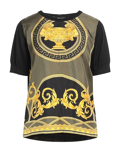 VERSACE Top Black 70% Virgin Wool, 30% Silk