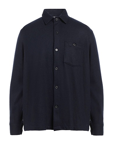 BROOKSFIELD Solid colour shirt Midnight blue 70% Wool, 25% Polyamide, 5% Other Fibres