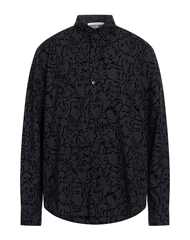 MOSCHINO 柄入りシャツ ブラック コットン 100%