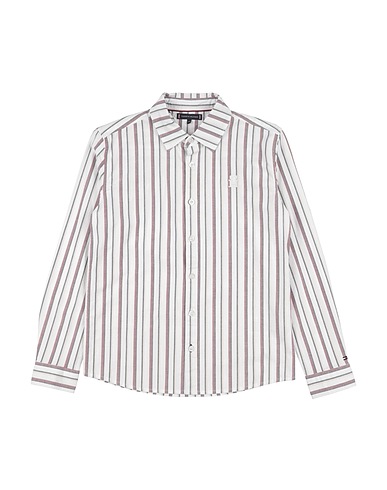 TOMMY HILFIGER Camicia fantasia Bianco 97% Cotone, 3% Elastan