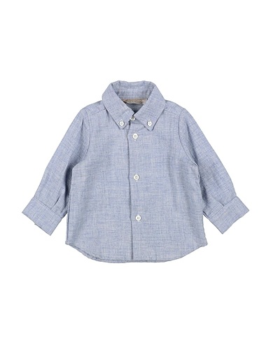 LA STUPENDERIA Solid colour shirt Sky blue 80% Cotton, 20% Wool