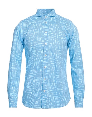 ROSSOPURO Patterned shirt Sky blue 100% Cotton