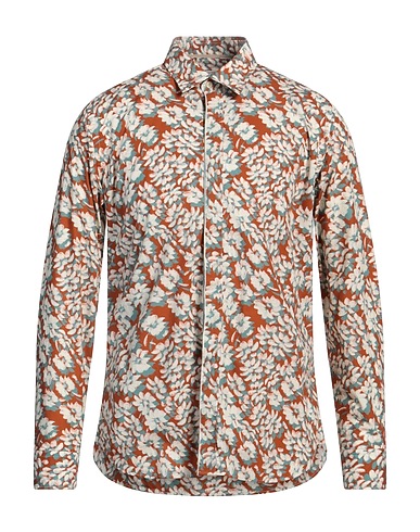 TINTORIA MATTEI 954 Patterned shirt Brown 100% Cotton
