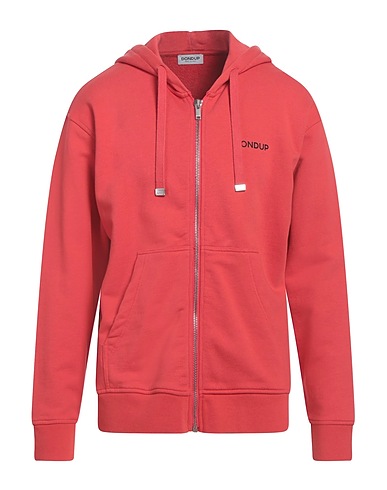 DONDUP Hooded track jacket  Coral 100% Cotton, Elastane