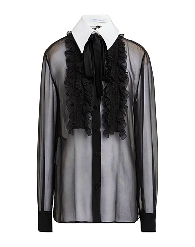 ALBERTA FERRETTI Silk shirts & blouses Black 100% Silk, Acetate, Cotton, Elastane