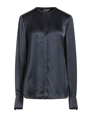 DEL CORE Solid colour shirts & blouses Navy blue 100% Viscose