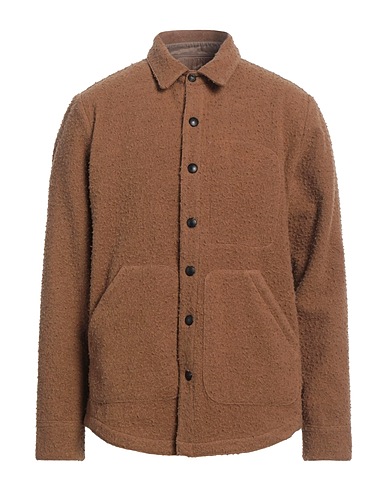 ALPHA STUDIO Solid colour shirt Camel 60% Wool, 20% Polyester, 15% Polyamide, 5% Other Fibres