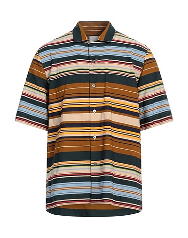 PS PAUL SMITH Striped shirt Camel 86% Viscose, 14% Nylon