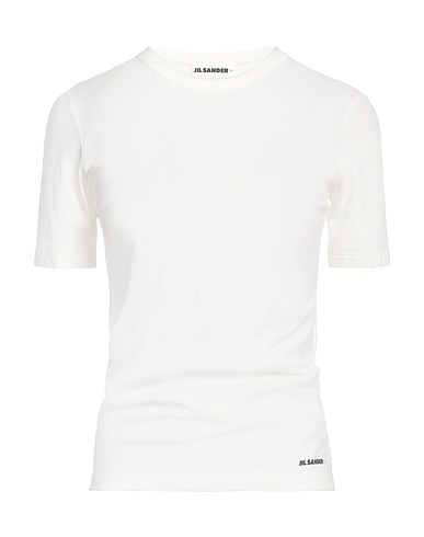 JIL SANDER Basic T-Shirt Ivory 100% Cotton