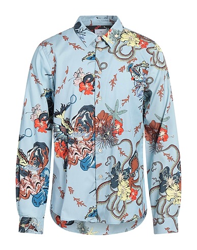 PS PAUL SMITH Camisa estampada Azul celeste 70% Lyocell, 30% Algodón