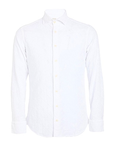 BASTONCINO Einfarbiges Hemd Weiß 100% Baumwolle