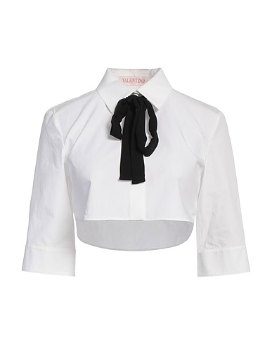 VALENTINO GARAVANI Solid colour shirts & blouses White 100% Cotton, Silk