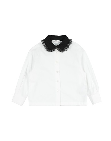 MONNALISA Solid colour shirts & blouses White 100% Cotton, Polyester