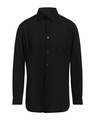 YOHJI YAMAMOTO Solid colour shirt Black 100% Cellulose