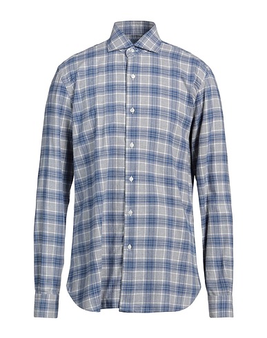 DANDYLIFE by BARBA Checked shirt Grey 100% Cotton