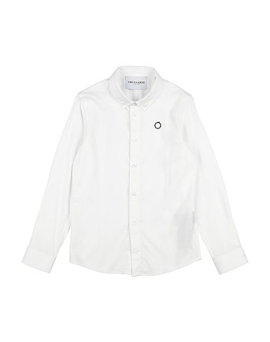 TRUSSARDI JUNIOR Camicia tinta unita Off white 49% Poliestere, 48% Bambù, 3% Elastan