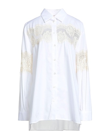 SEMICOUTURE Solid color shirts & blouses 97% Cotton, 3% Elastane, Polyamide