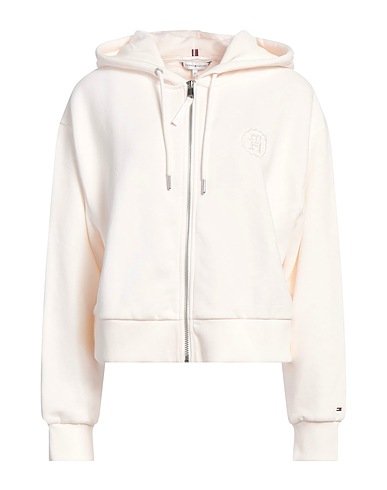 TOMMY HILFIGER Hooded track jacket  Cream 64% Cotton, 36% Polyester