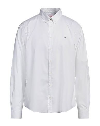 SUN 68 Solid colour shirt White 100% Cotton