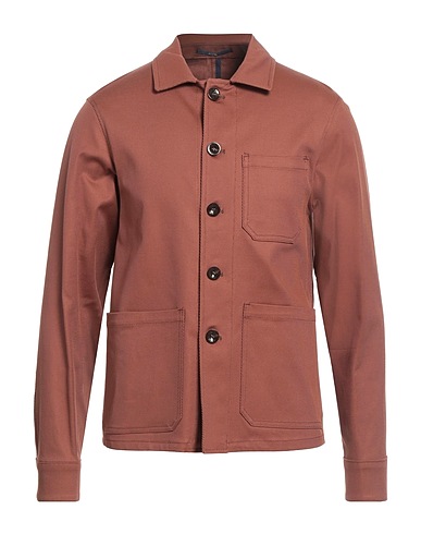 AT.P.CO Solid colour shirt Brown 56% Cotton, 41% Lycra®, 3% Elastane
