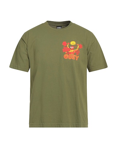 OBEY T-shirt Military green 100% Cotton