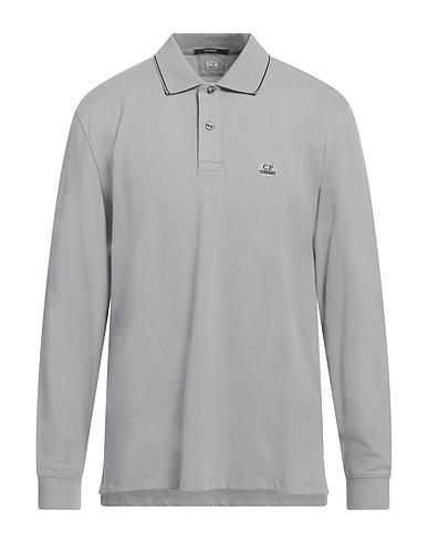 C.P. COMPANY Polo shirt Grey 95% Cotton, 5% Elastane