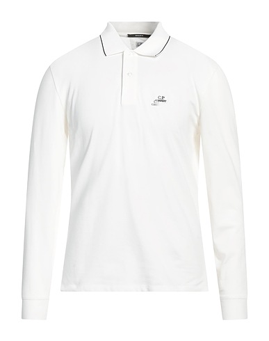 C.P. COMPANY Polo shirt White 95% Cotton, 5% Elastane