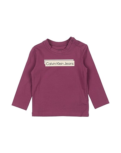 CALVIN KLEIN JEANS T-shirt Plum 93% Cotton, 7% Elastane