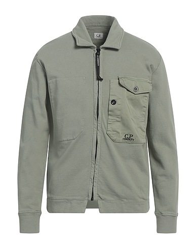 C.P. COMPANY Sweatshirt Sage green 100% Cotton, Elastane