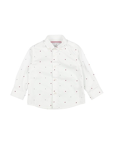 PACIOTTI Patterned shirt White 97% Cotton, 3% Elastane